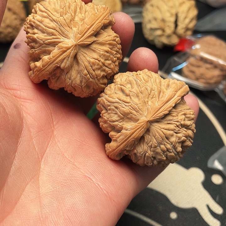 文玩核桃把件球白yi dui