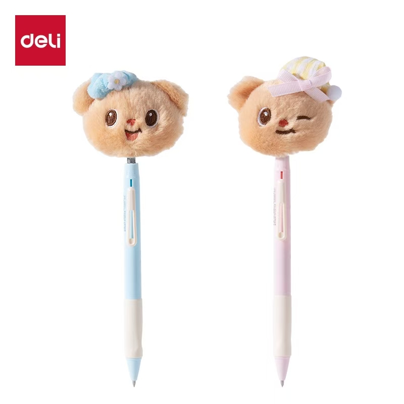 Deli/得力黄油小熊HY011春日系列按动中性笔0.5mm子弹头摇摇乐