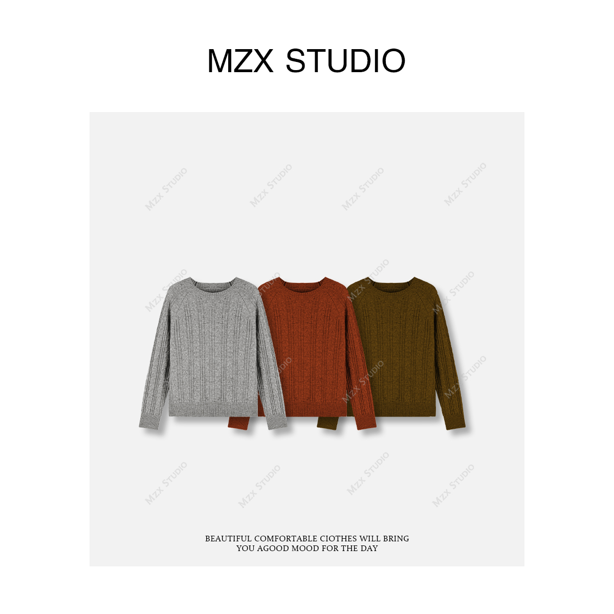 【MZX STUDIO】“100%美丽诺羊毛毛衣”复古感绞花编织毛衣MY5280-M