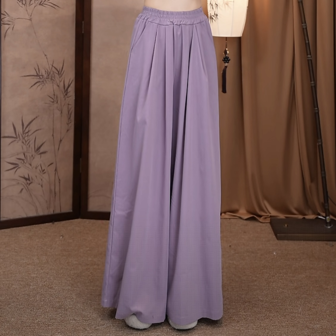 018-shishi天丝棉现代舞大摆裤古典舞裤瑜伽裤