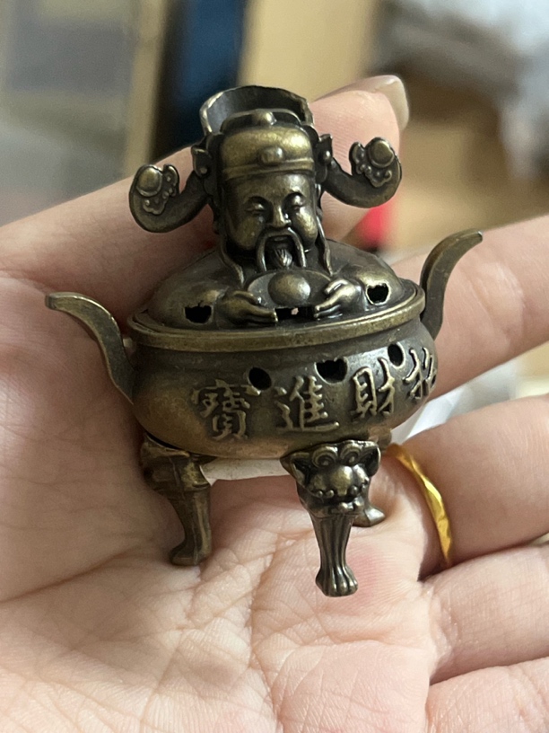 三足鼎炉财神香炉8107