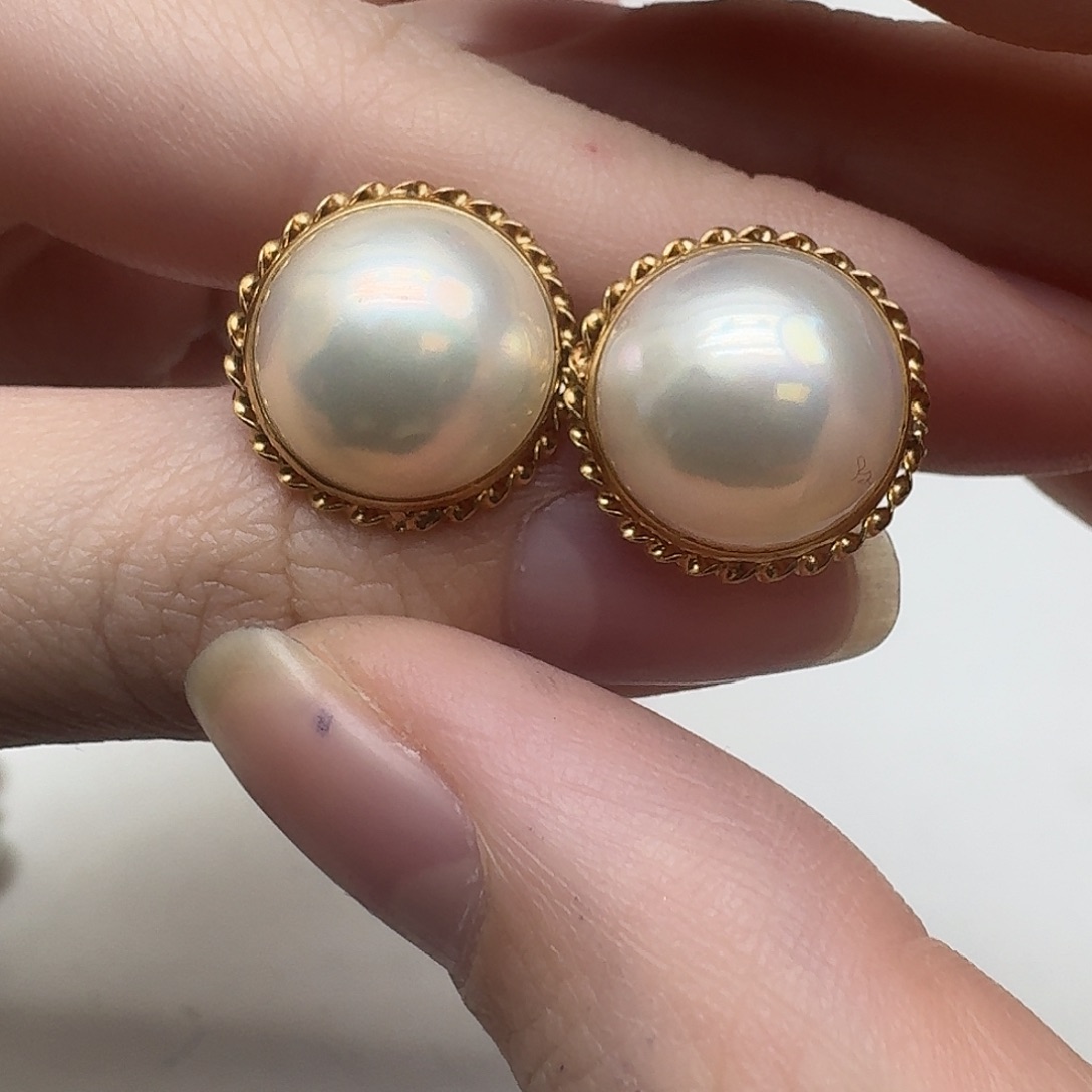 拼合珍珠（马贝珠）耳饰未镶嵌