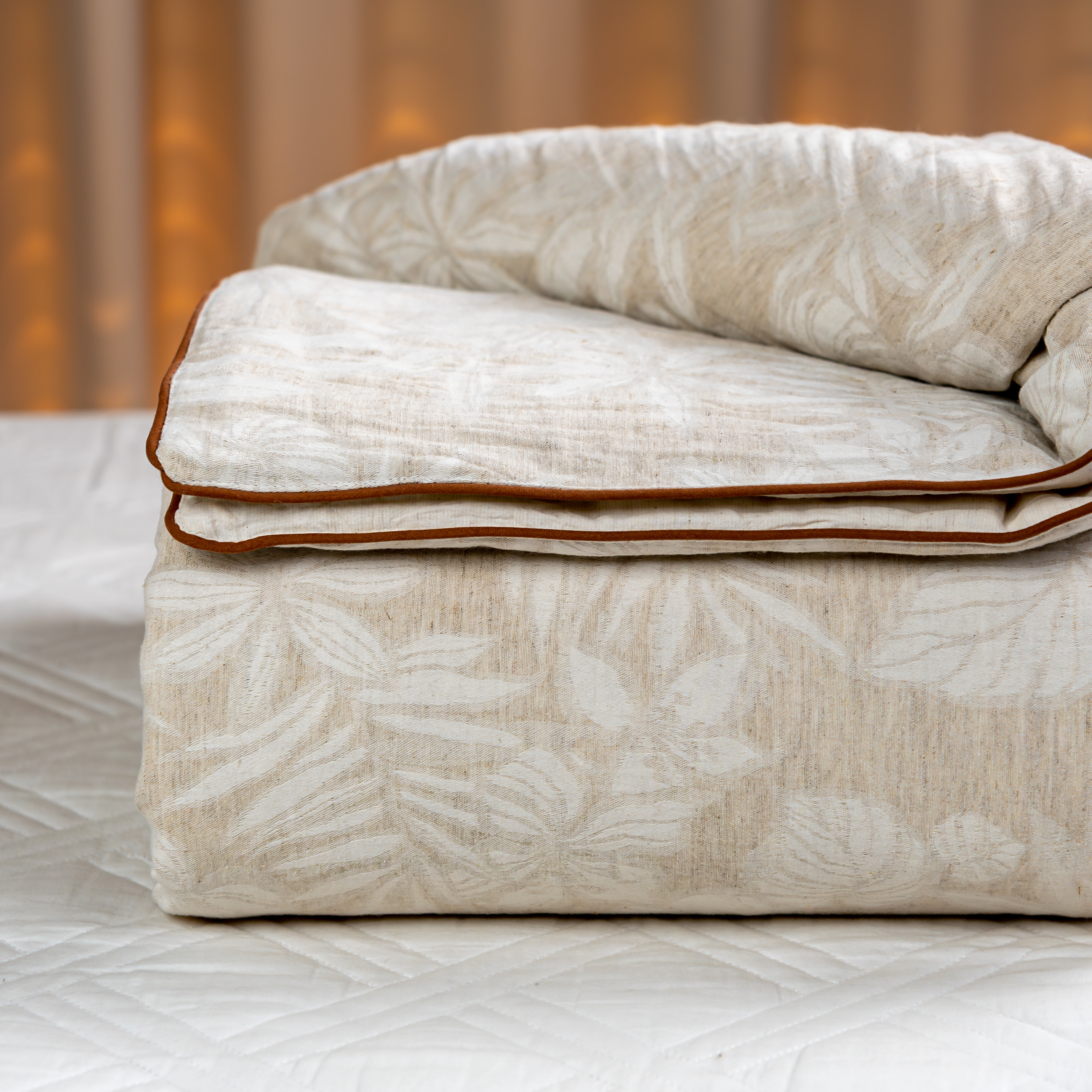 【京かわ会社】滚绳包边罗布麻夏被200*230cm 叶兰