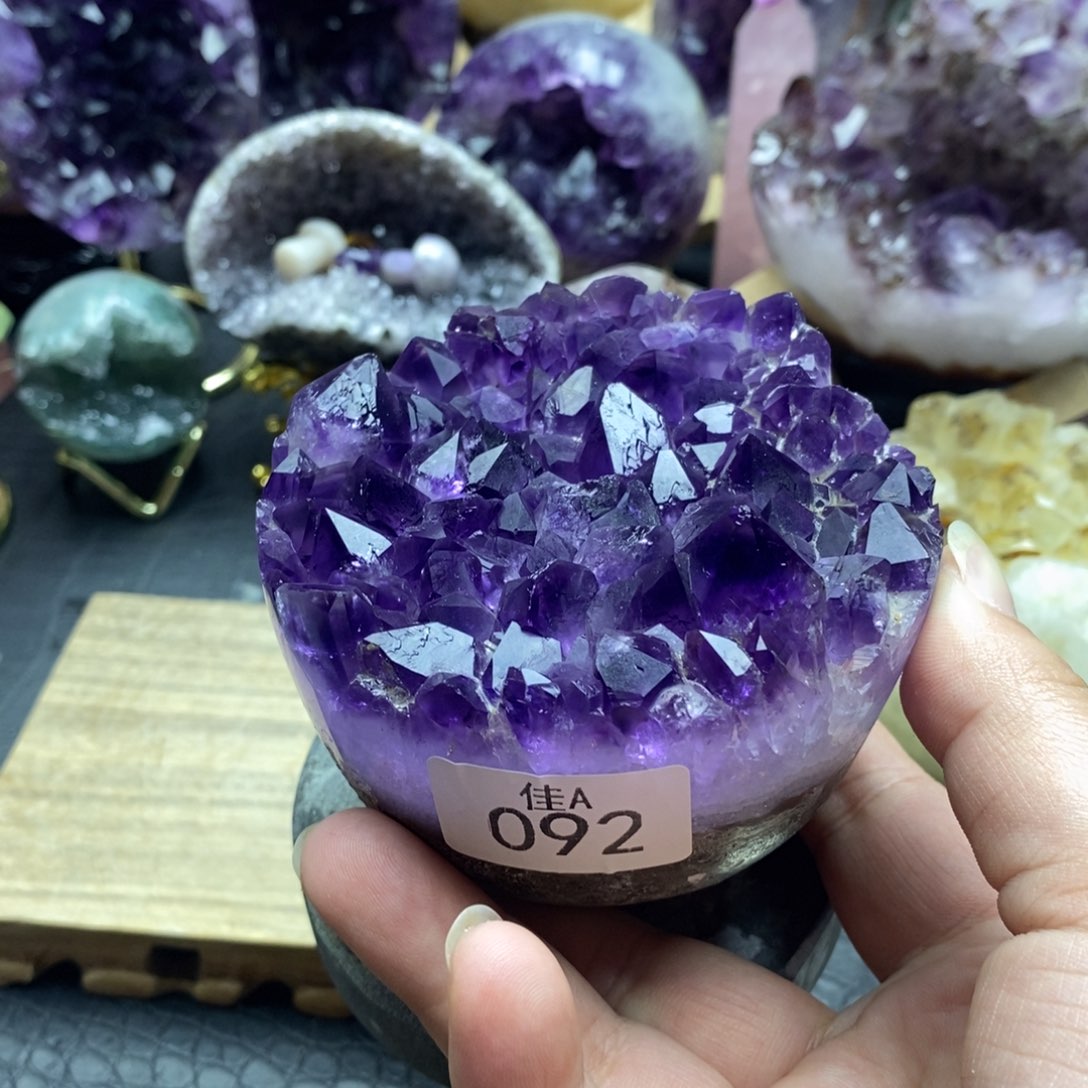 未镶嵌大型摆件（非配饰）紫晶抖**了