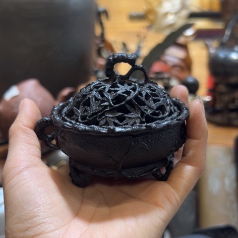 蜜安罐瓷香炉锡茶则