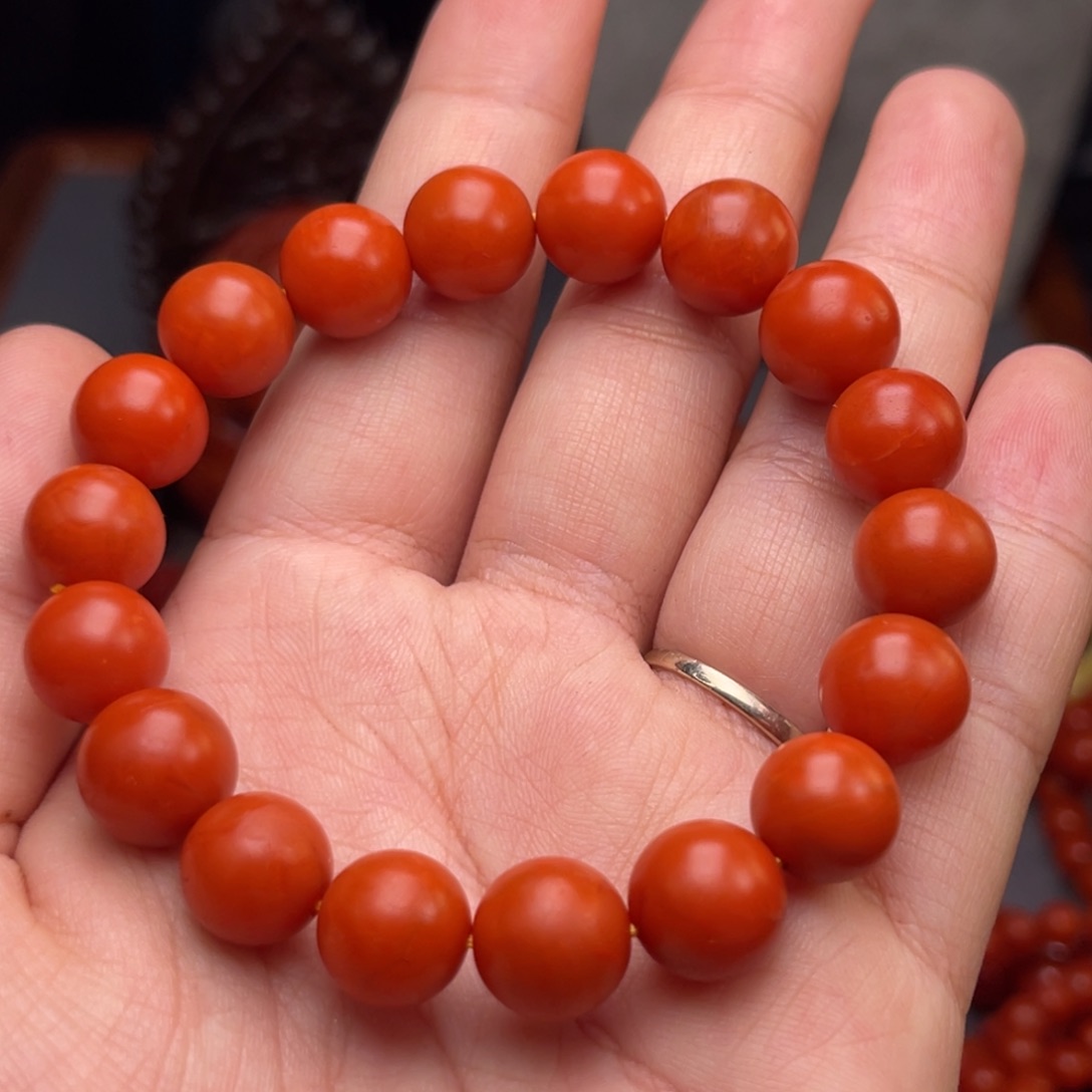 南红玛瑙配饰卡11毫米未镶嵌