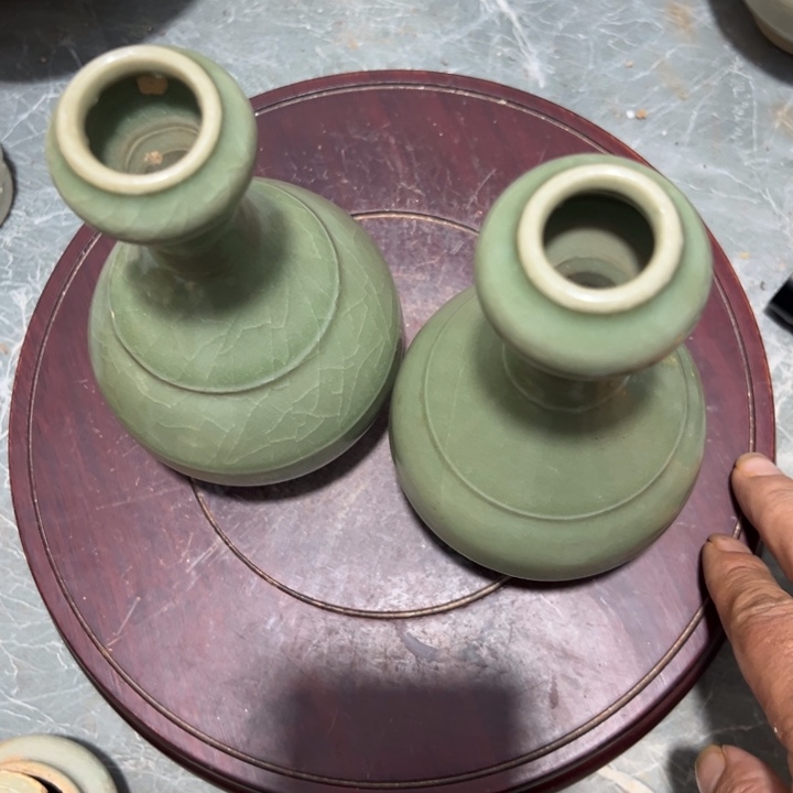 摆件陶六*一对汕头坪釉水肥美