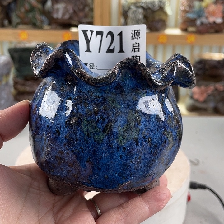 紫砂花盆景德镇陶瓷花盆721