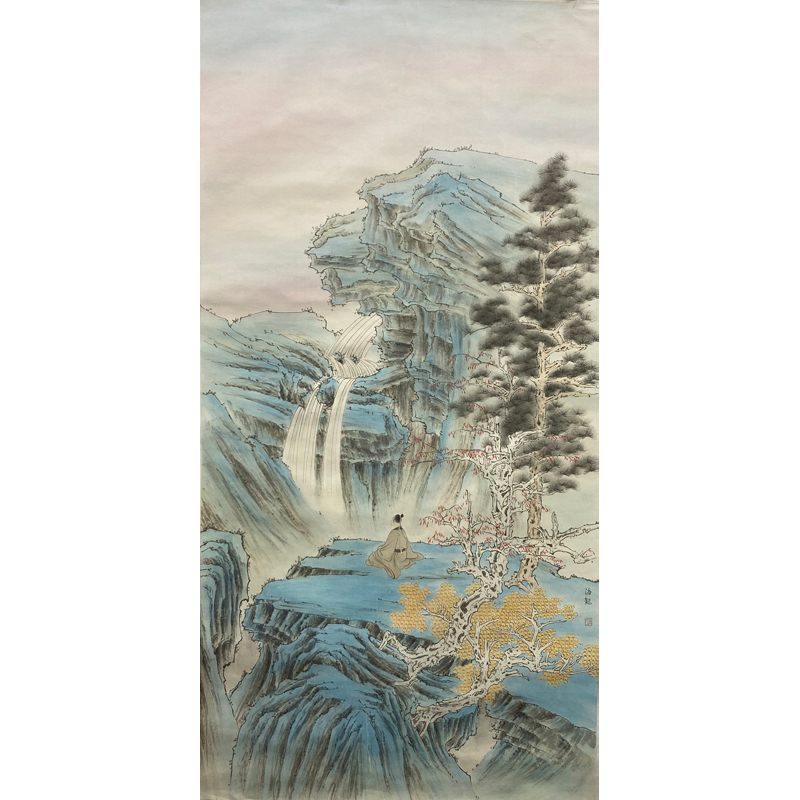 F04  当代《高士图》高海龙  138*68  纸本镜片