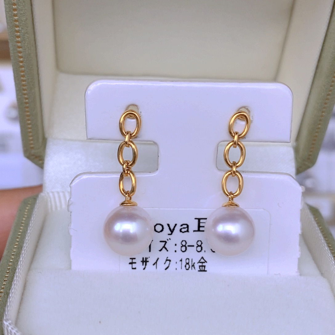 海水珍珠耳饰18K金镶嵌