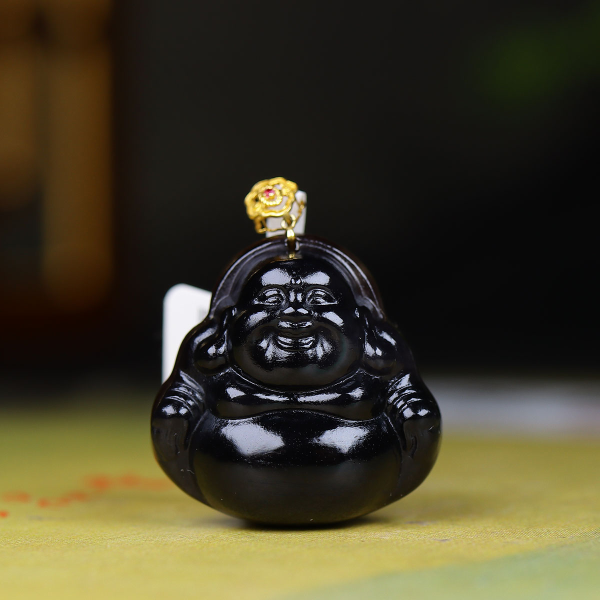 1208163和田玉烟紫弥勒佛