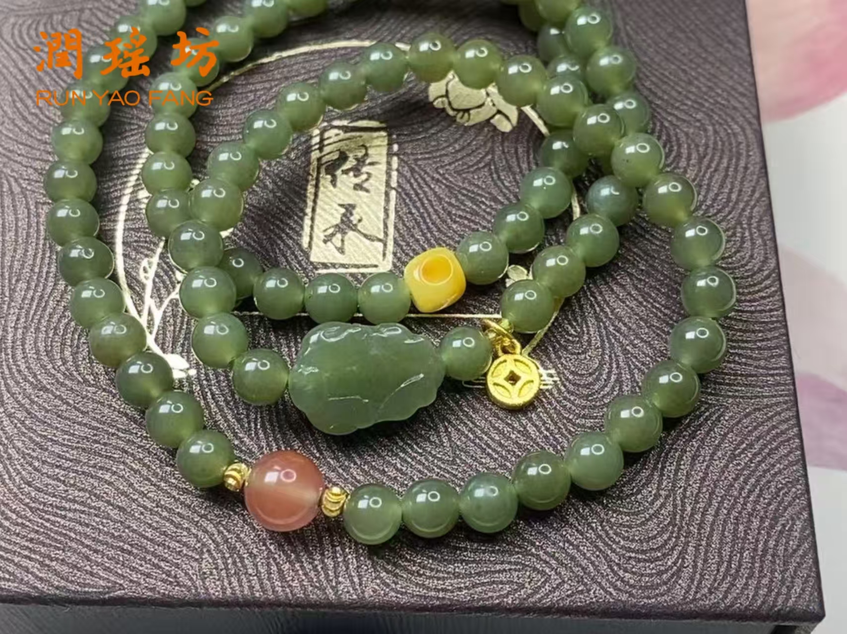 多圈和田玉6MM手串简约百搭链多样性发055