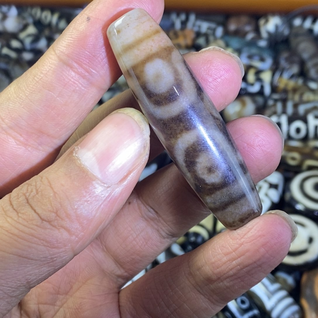 玛瑙/玉髓颈饰未镶嵌台工渗透十字六眼