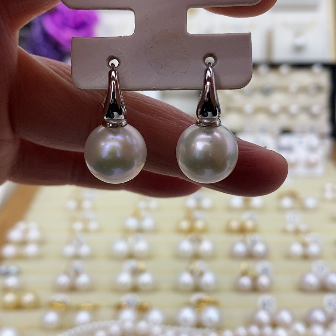淡水珍珠耳饰银S925镶嵌