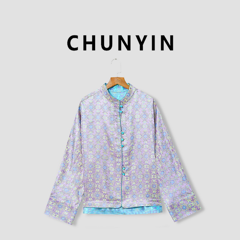 李心儿【应不染外套双面穿】新中式国风设计师提花宽松外套31958