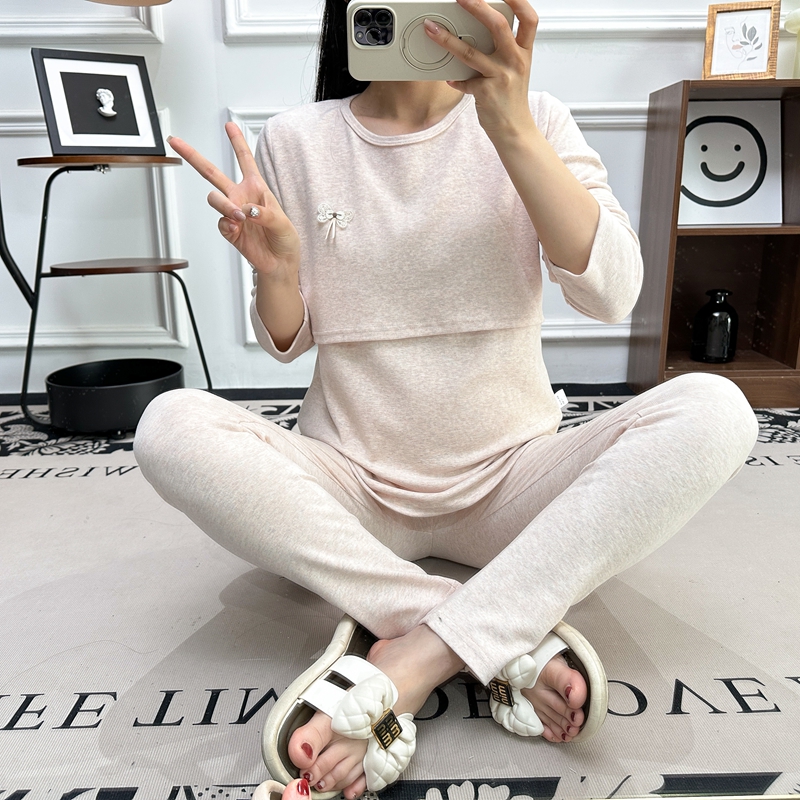 16秋冬孕妇秋衣秋裤哺乳套装产后保暖内衣月子服睡衣加厚哺乳服