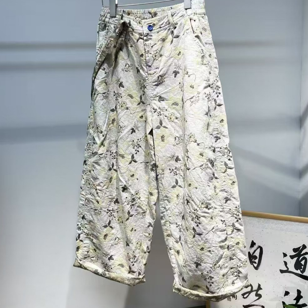 衣牧了然250362款色织双面提花单肩可脱卸背带裤
