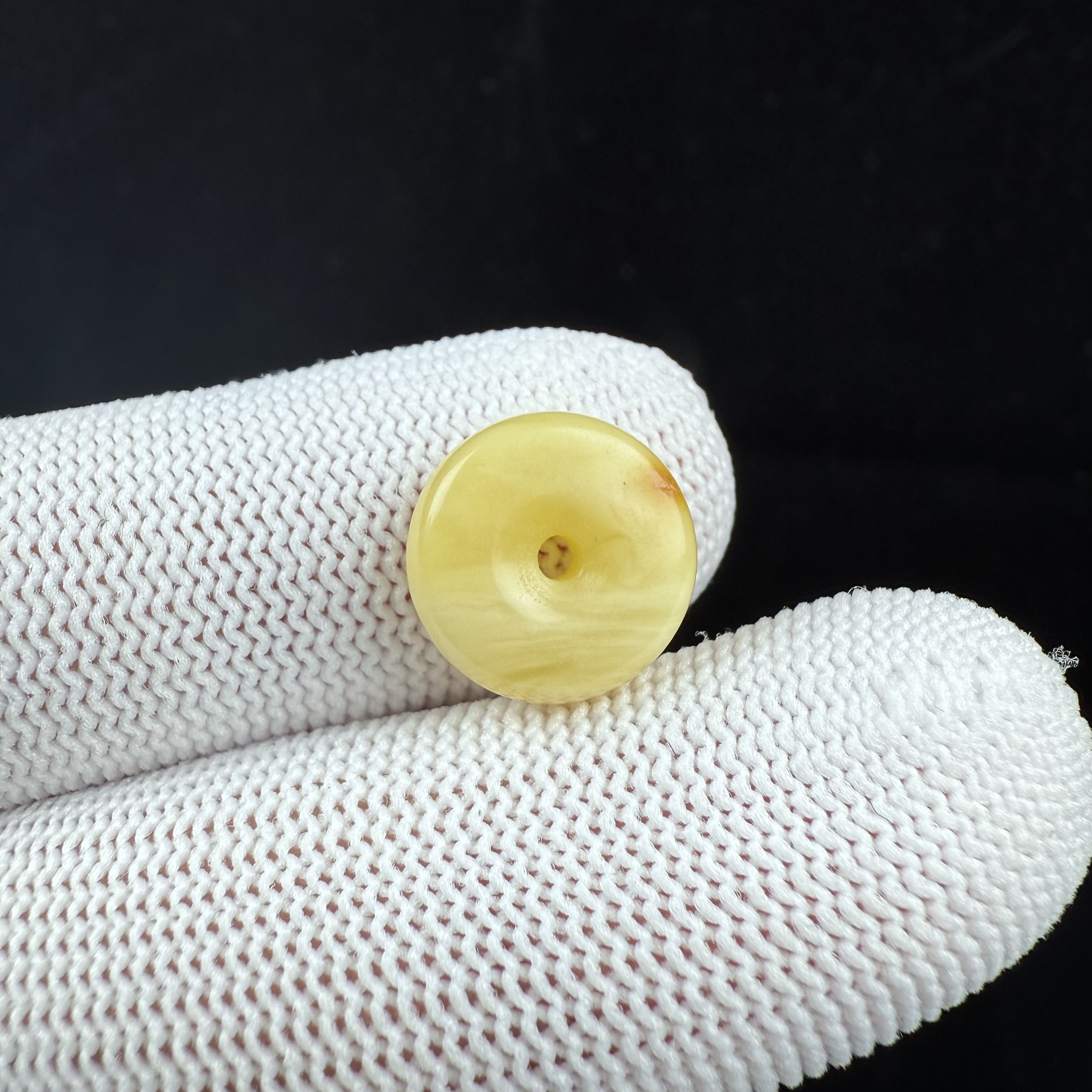 J5676天然原矿蜜蜡 扣子12.9*4.2mm支持鉴定假一罚十