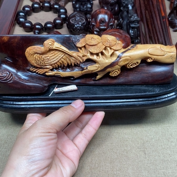 檀香紫檀（小叶紫檀）印度小叶紫檀（松鹤延年摆件）