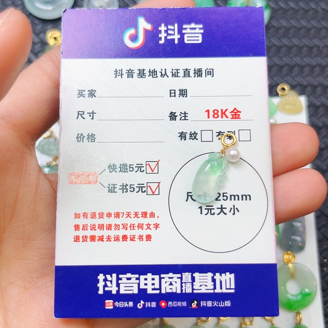 范***圈翡翠18K金镶嵌颈饰