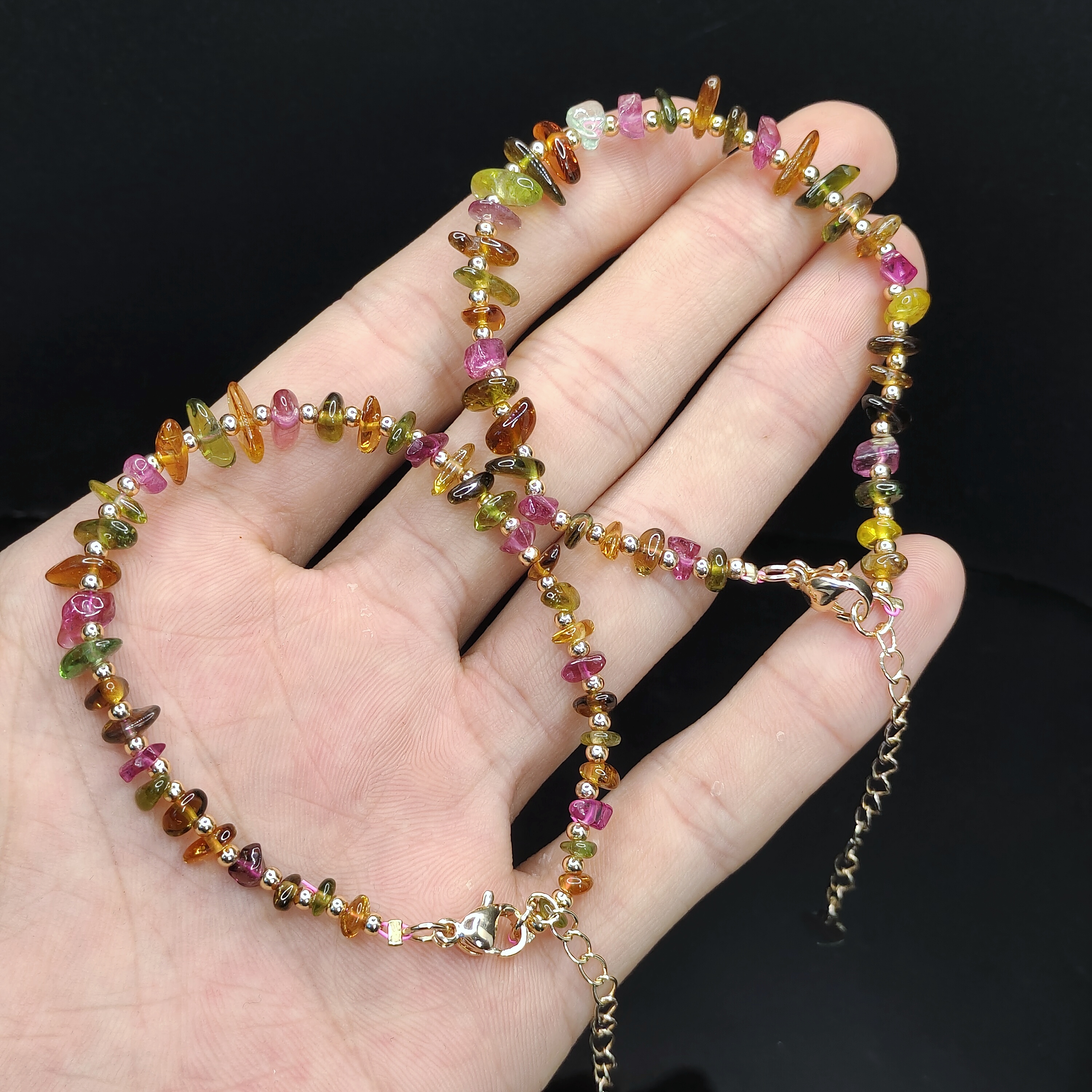 【老三珠宝】碧玺随形珠单圈手链GS【多样性发其一】