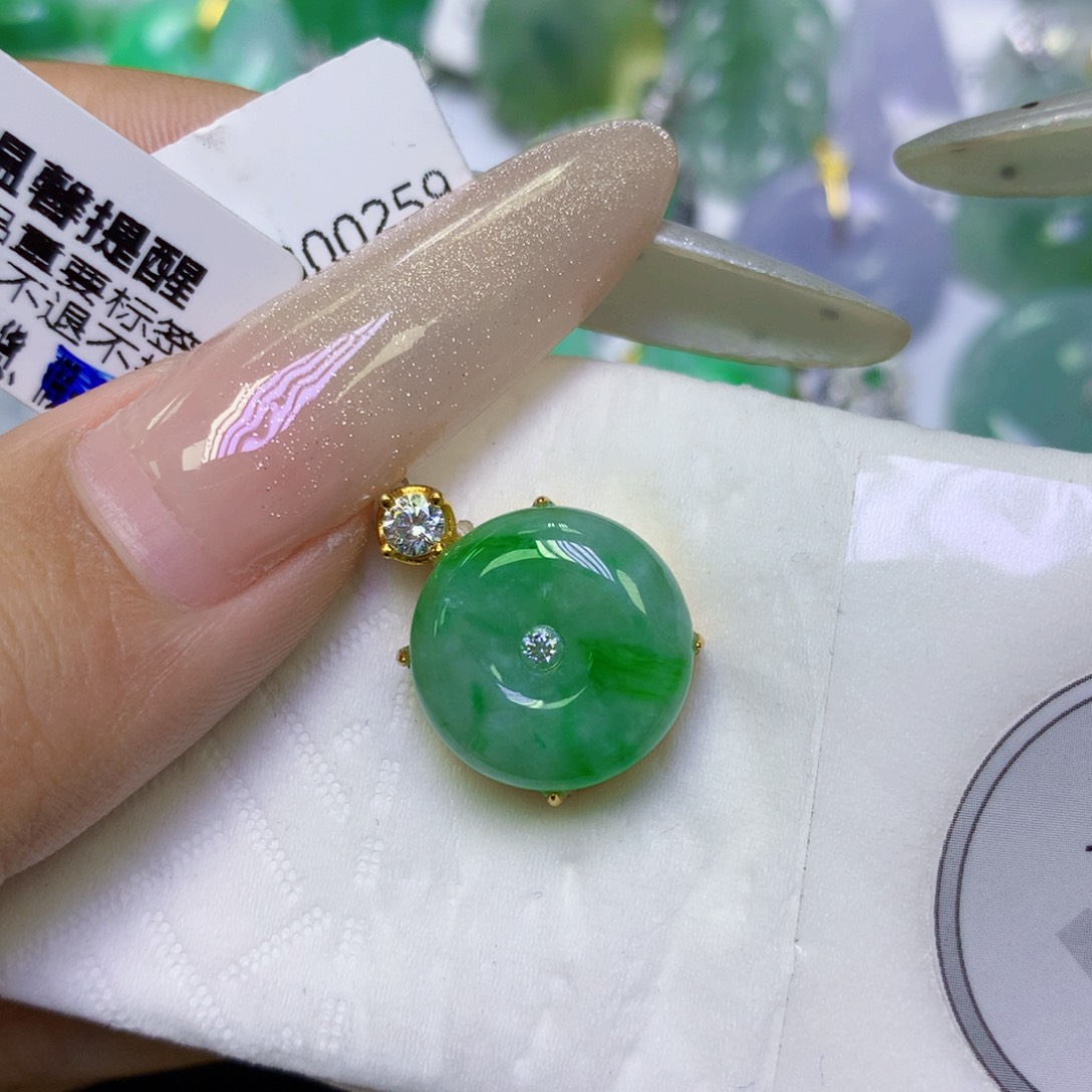 翡翠银S925镶嵌颈饰天然缅甸翡翠a货百元以上9元证书费自理