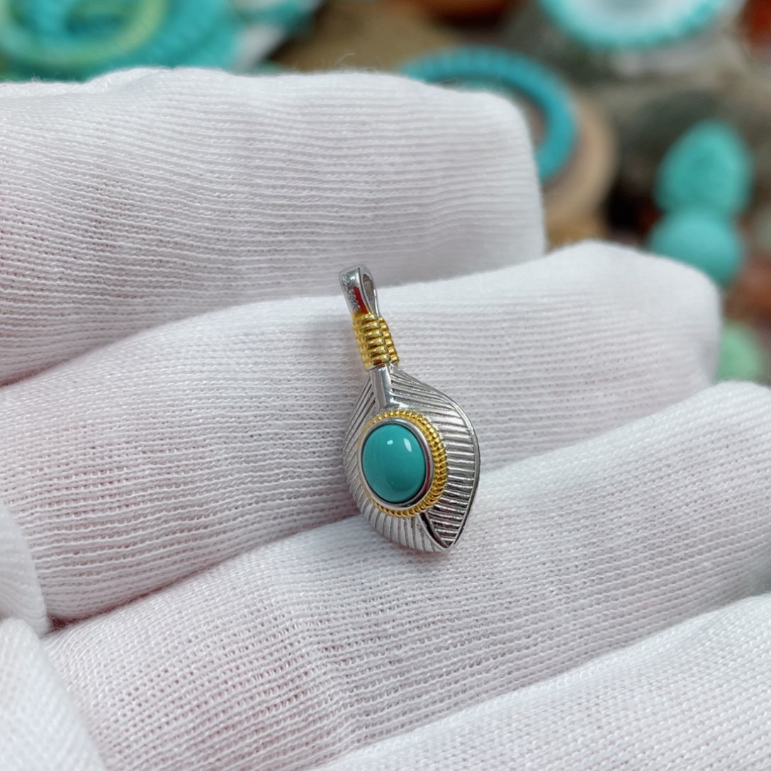 绿松石珠宝奇石银S925镶嵌