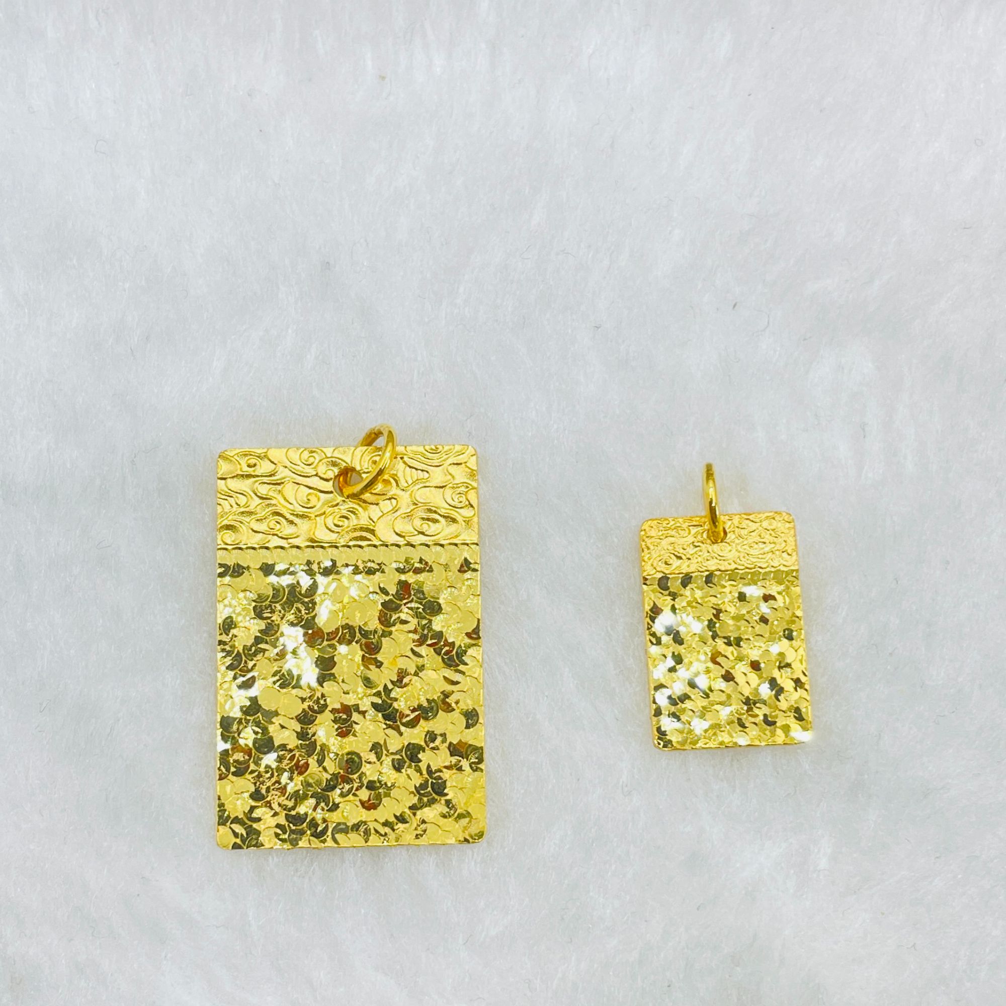 足金 碎金金无事牌吊坠【835】