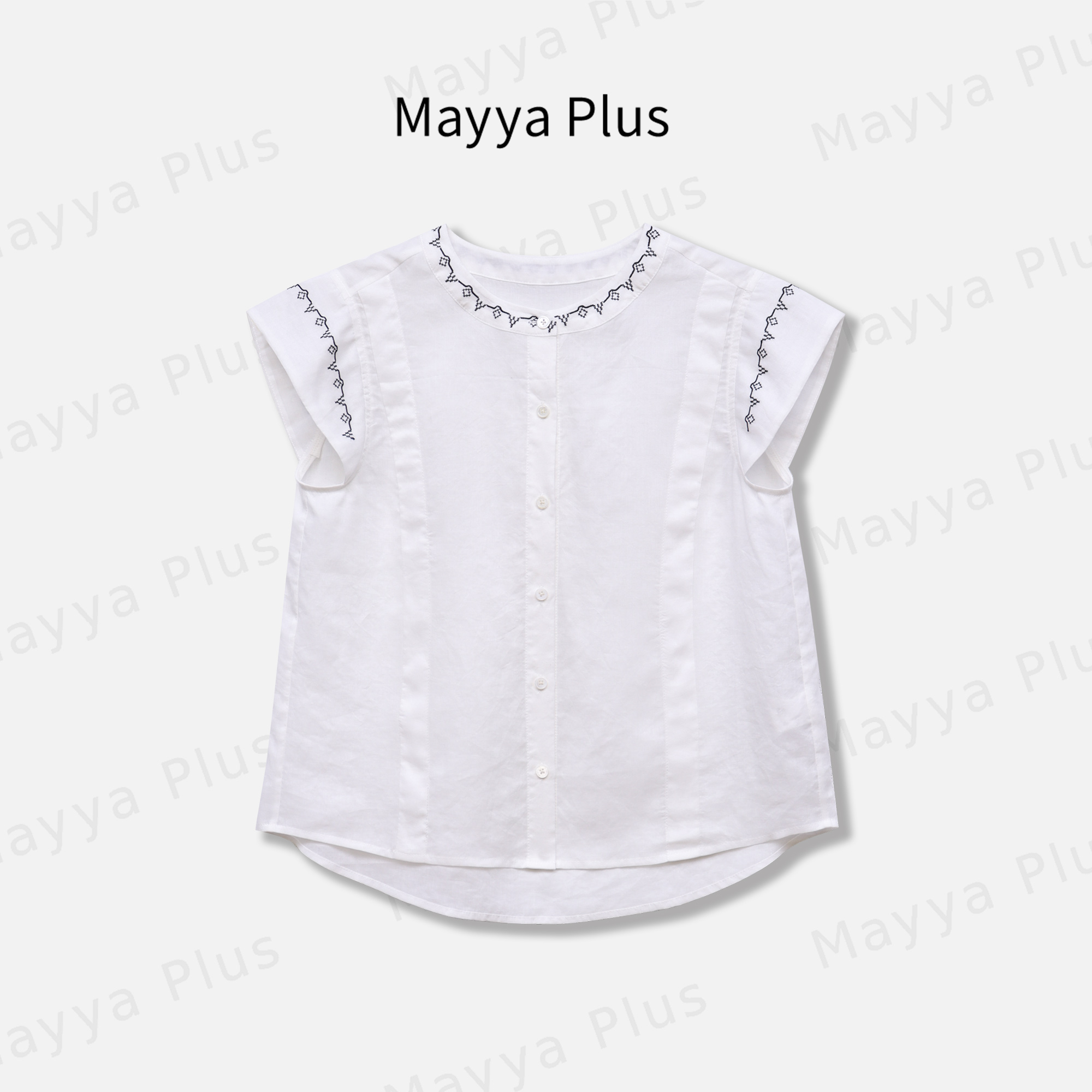 【小城之恋】Mayya Plus麦芽定制轻奢气质欧若风梭织上衣32528601