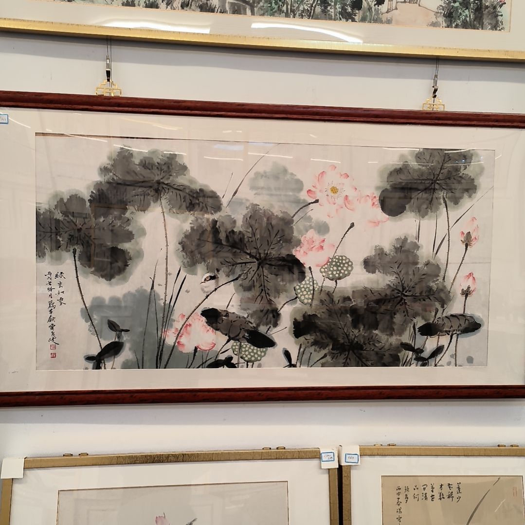 国画画作精品8平尺荷花