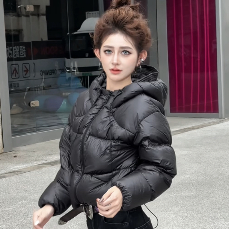 鹿哥专属  90白鸭绒连帽羽绒服时尚休闲百搭短款外套女
