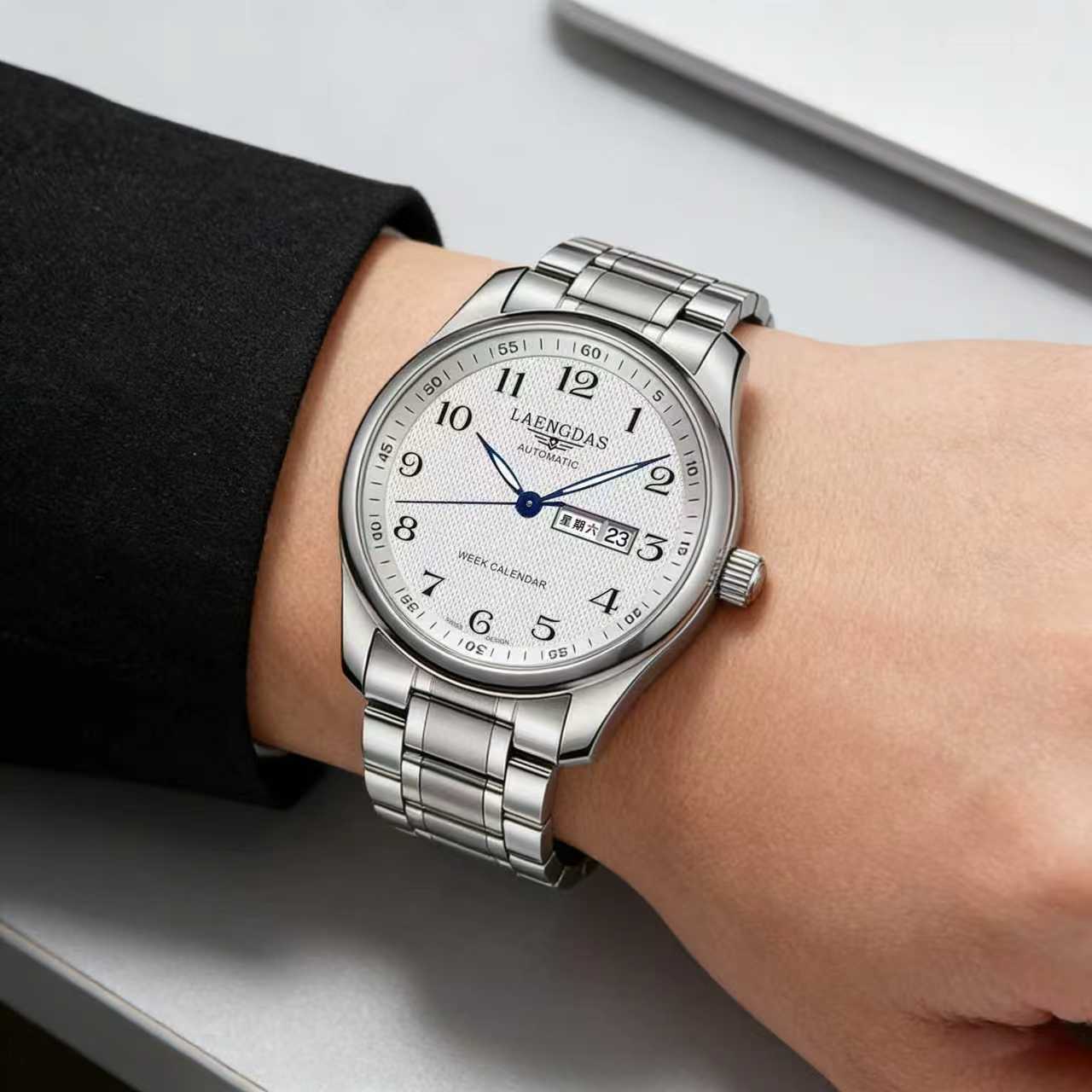 【三年只换不修五年质保】顶奢款名匠双日高档商务轻奢腕表o