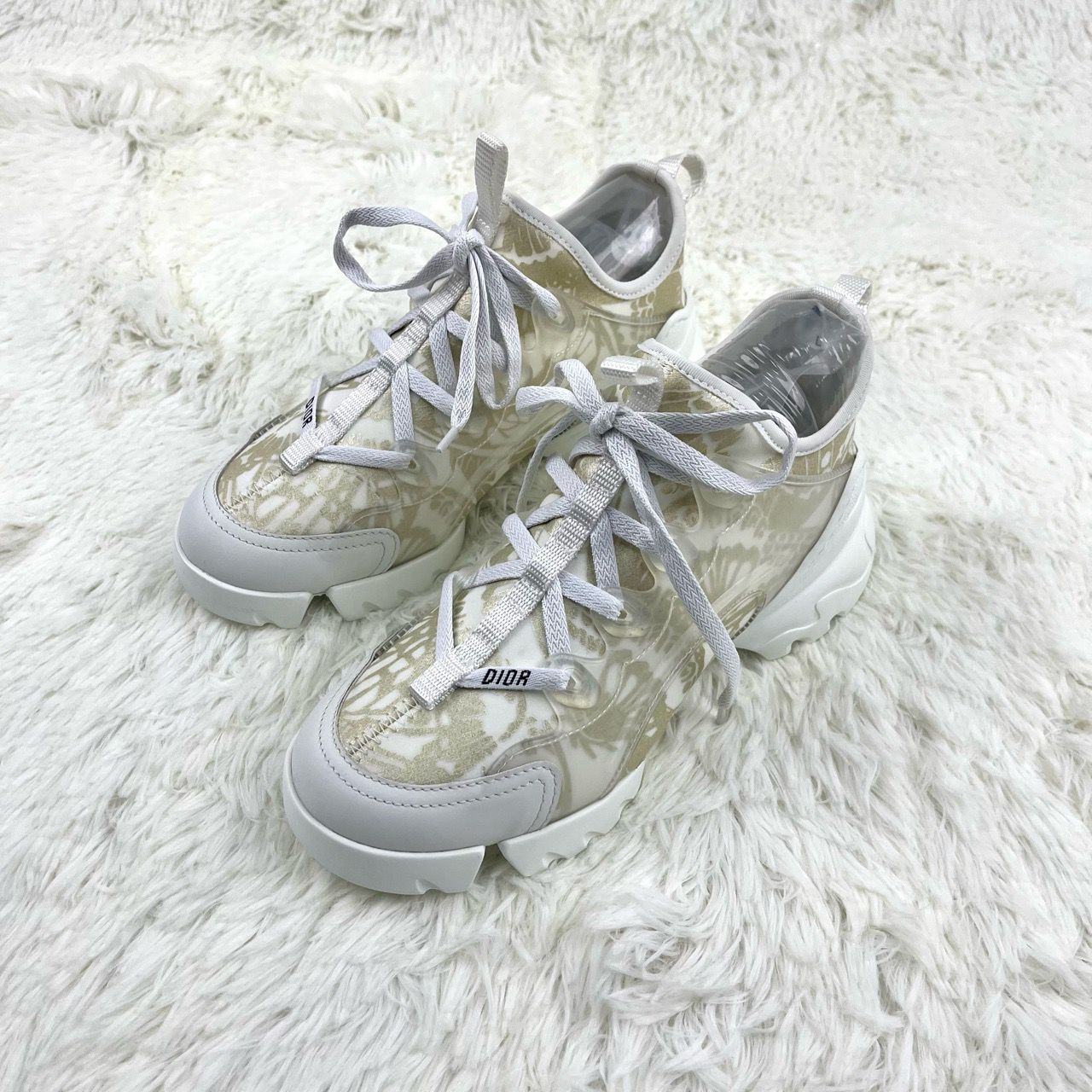 99新 DIOR/迪奥 D-Connect 动物园印花米白色 34码 13052272