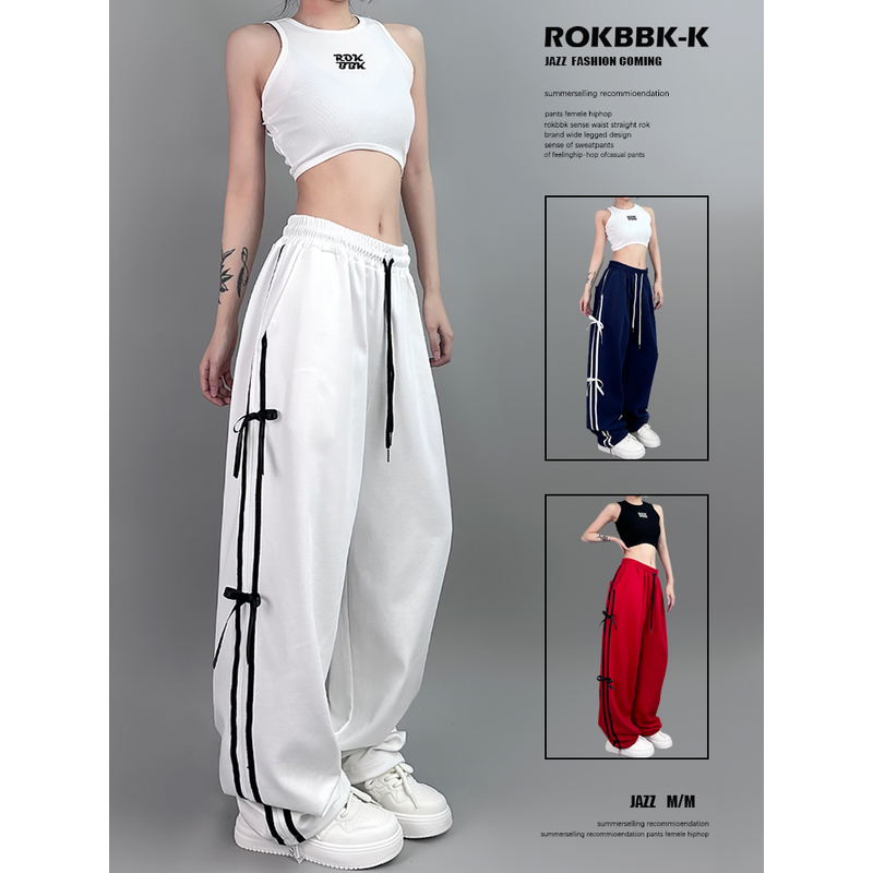 ROKBBK-K/布韩街舞潮牌爵士hiphop休闲宽松长裤女运动jazz服装