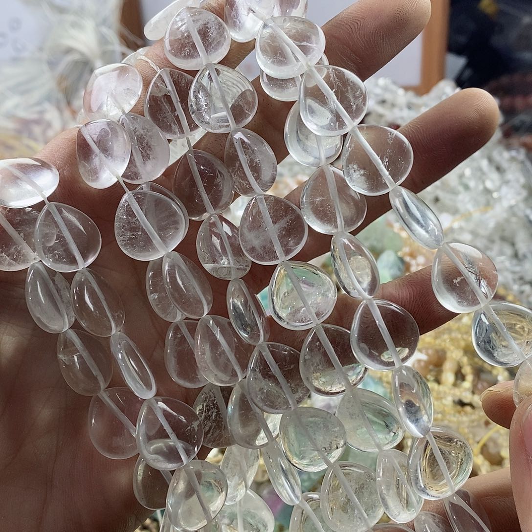 玛瑙/玉髓珠宝半成品未镶嵌一条天然6×16白水晶桃心