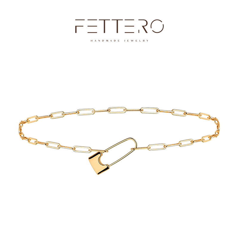 fettero 铜合金项链 【牵梦别针锁骨链】高定设计女时尚小众项链