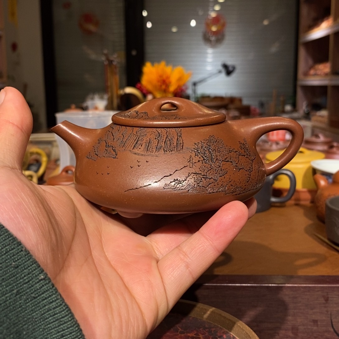 紫砂茶壶精工半手光明石瓢260cc