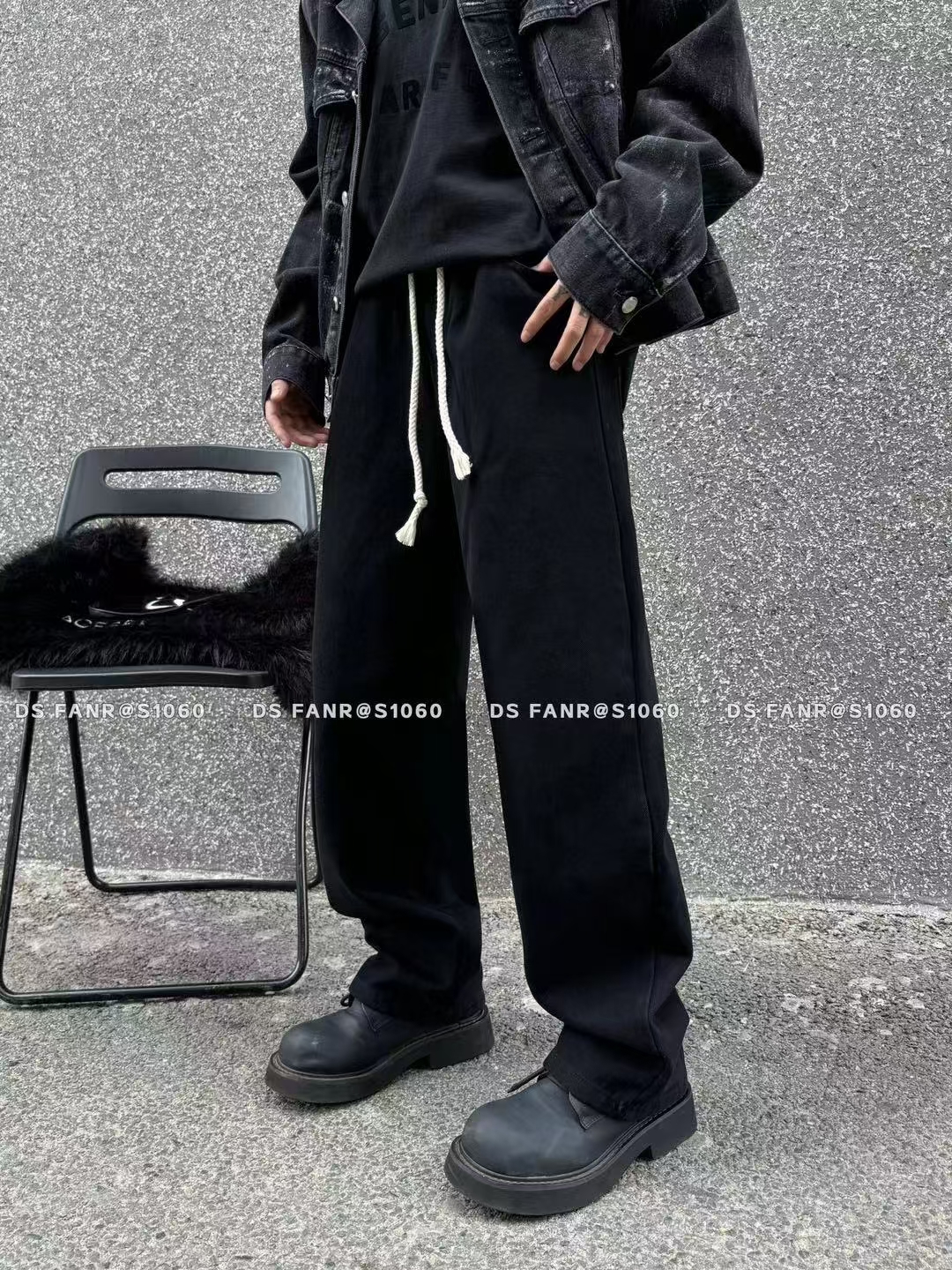 微弹力青春活力牛仔裤百搭复古潮流宽松直筒裤子高街水洗秋季