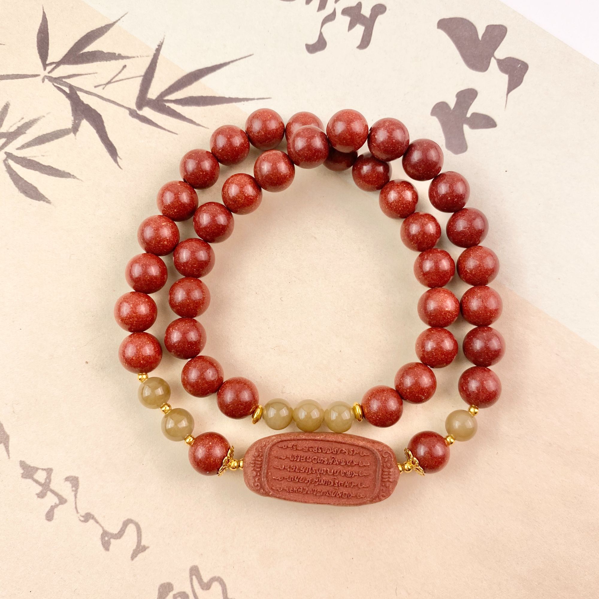 【红麝香】合香珠8mm五条牌双圈手串