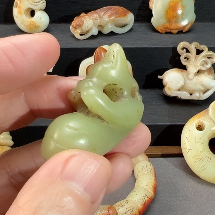 涵***堂和田玉（糖玉）未镶嵌颈饰北方红山文化时期风格玉龙