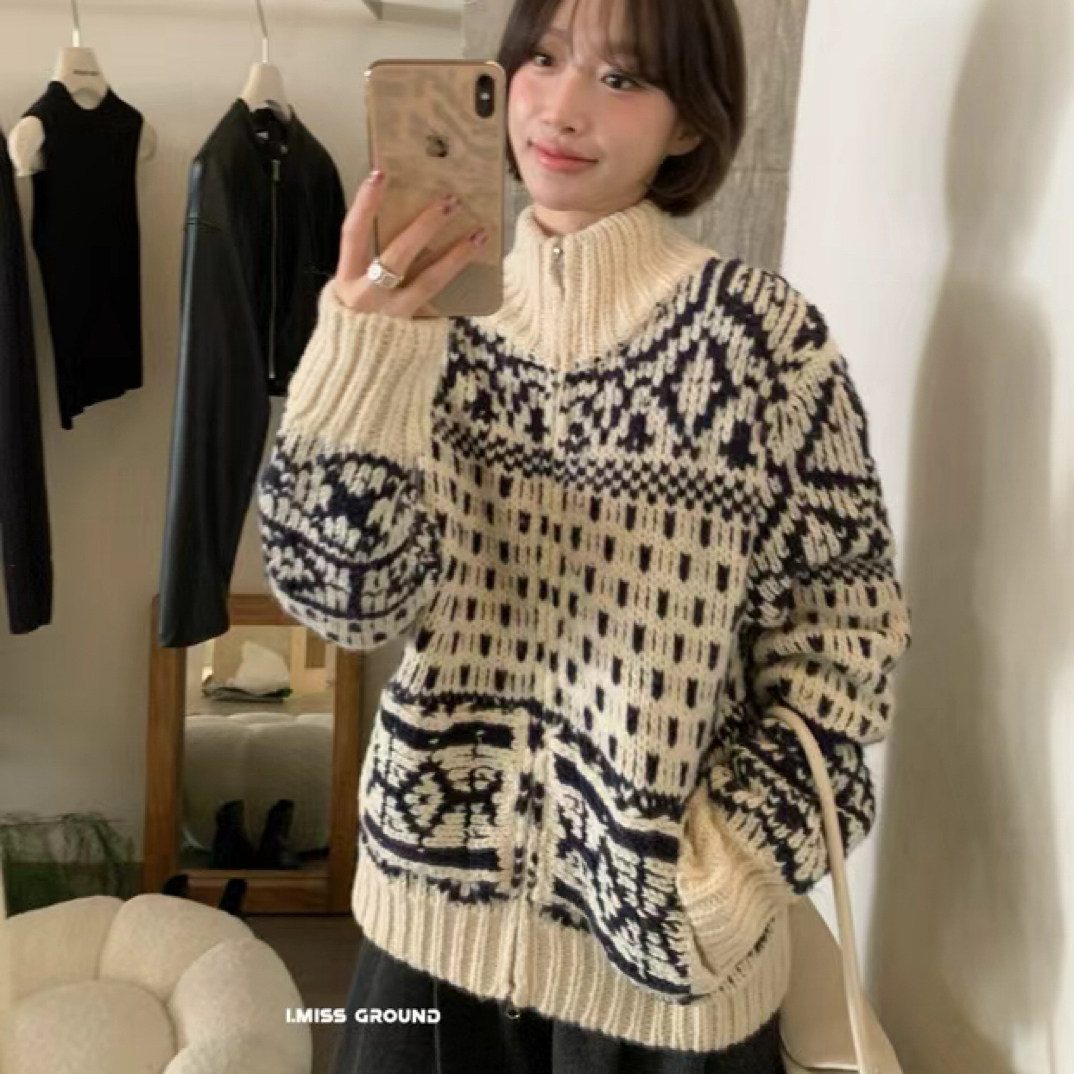 imiss@991355 费尔岛提花宽松保暖毛衣 12-29