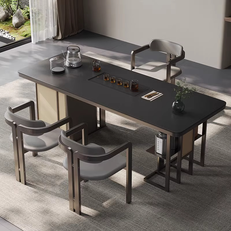 茶台创意茶室轻奢现代高级感设计师茶桌办公室泡茶高端岩板茶台桌