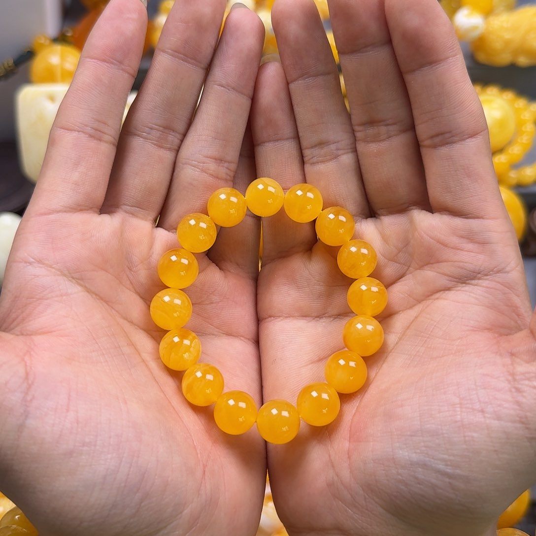 琥珀珠宝奇石未镶嵌12mm