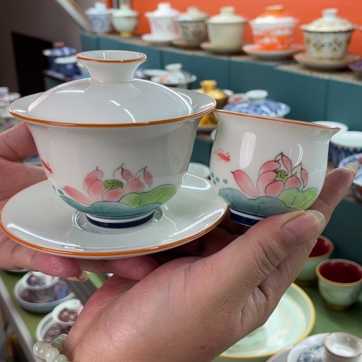 景德镇陶瓷盖碗茶具