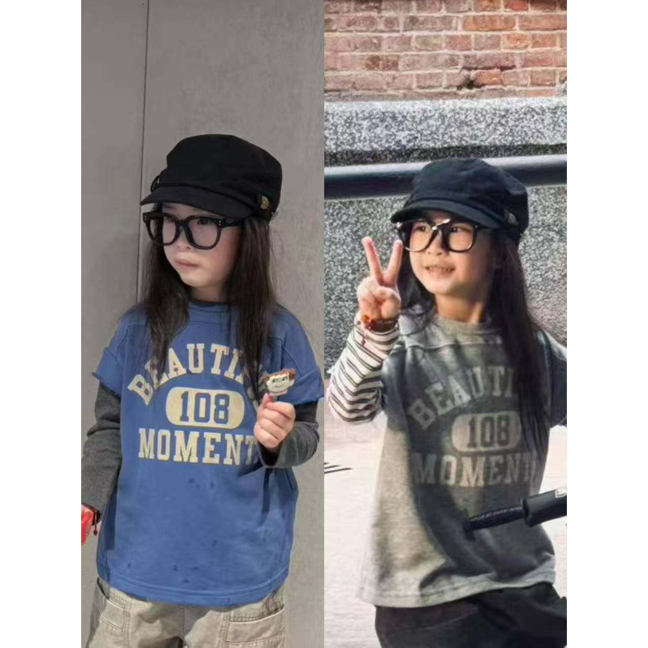 大金定制新款男童潮酷字母印花薄款卫衣拼袖假两件帅气圆领上衣