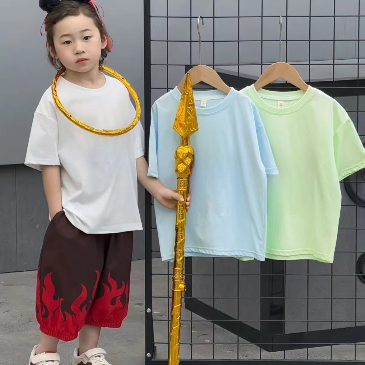 儿童2025夏季新款卡通百搭两件套(图案不挑)B2535