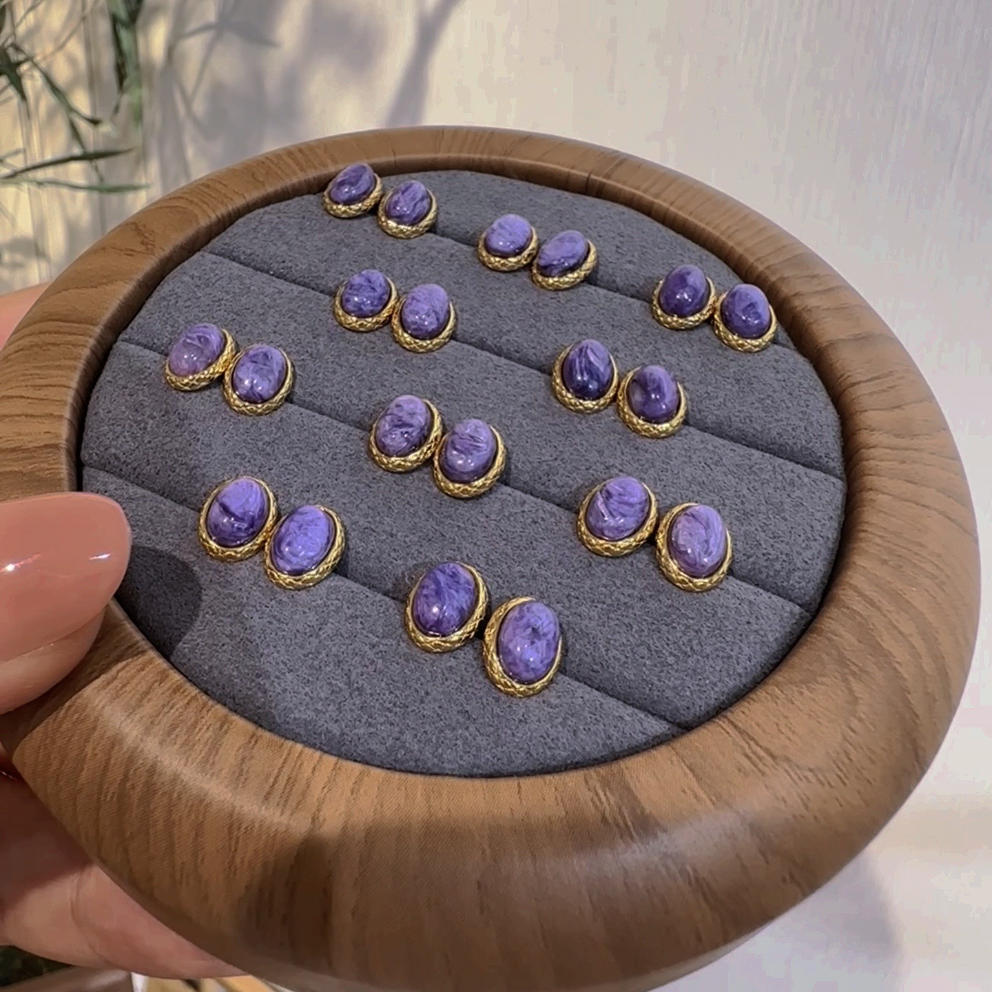 925银耳饰 紫龙晶耳饰