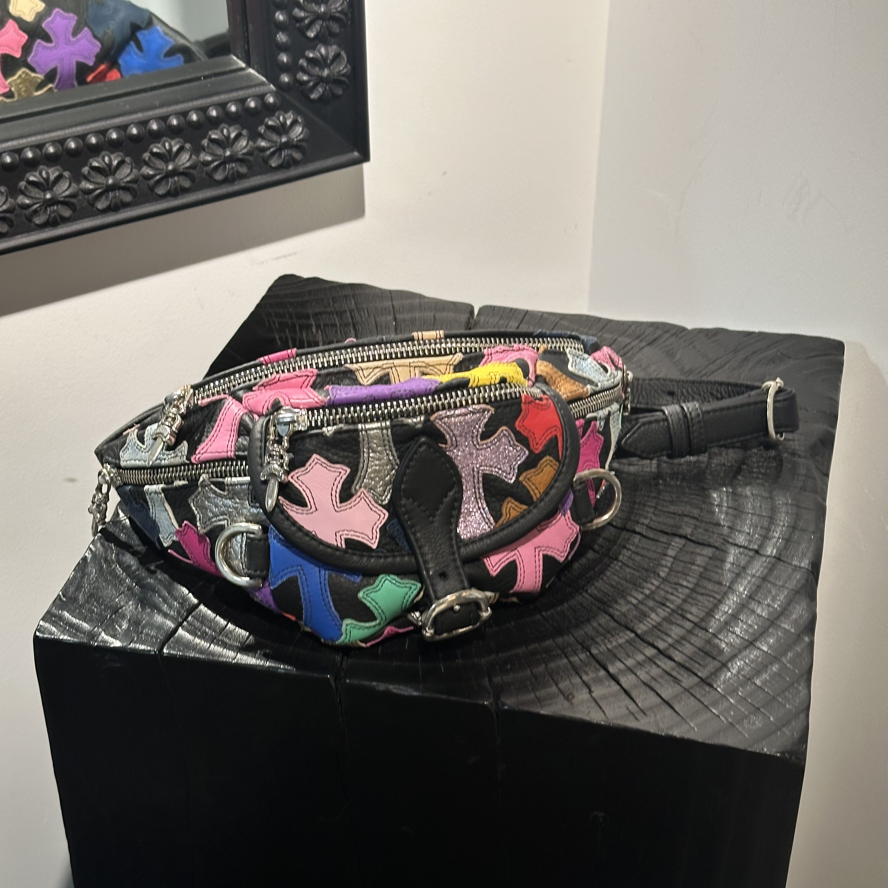 克罗心 Chrome hearts【正品】mini彩色拼皮腰包斜挎包