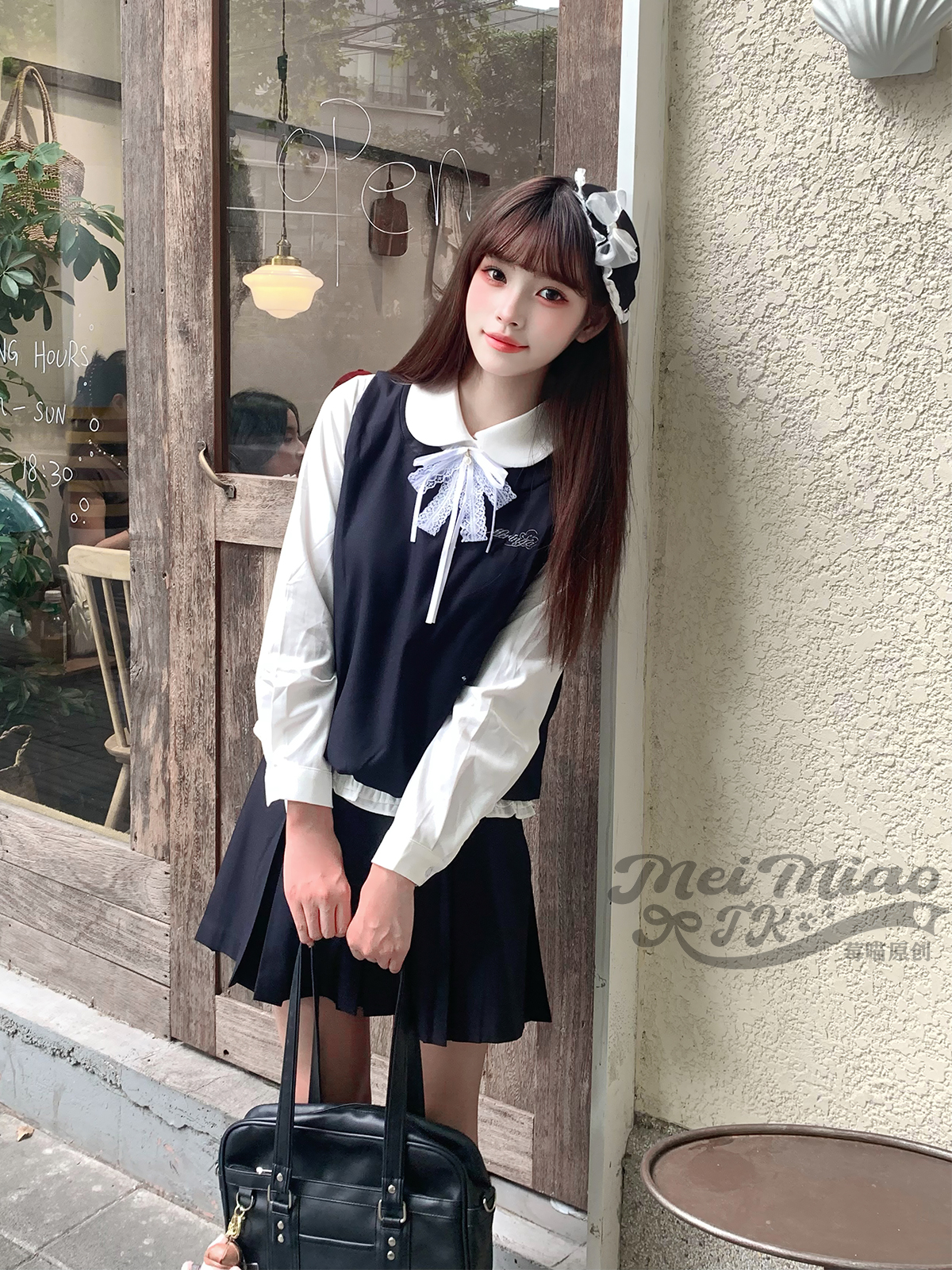 【小蕾心事】莓喵jk套装学院风衬衫原创正版制服套装蕾丝箱褶裙花苞