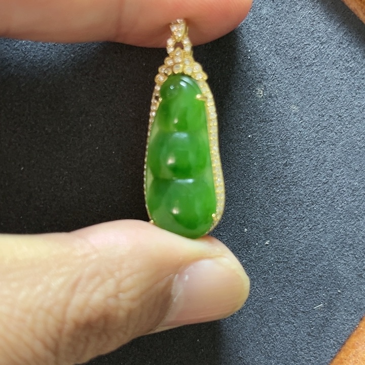 和田玉（碧玉）颈饰银S925镶嵌